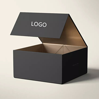 Boîte cadeau magnétique pliable de luxe sur mesure en gros, boîte en carton rigide dorée et noire, boîte en papier magnétique, boîtes cadeaux avec couvercle magnétique