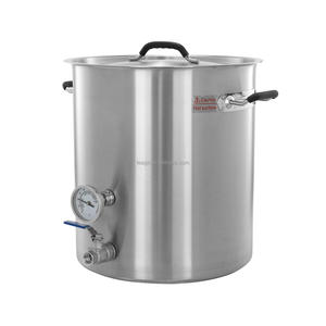 Aço inoxidável Beer <span class=keywords><strong>Brew</strong></span> Chaleira com Termômetro Tampa e Válvula de Esfera Brewer Pot Sopa Barrel Mash Tun para Casa - Product Image 2