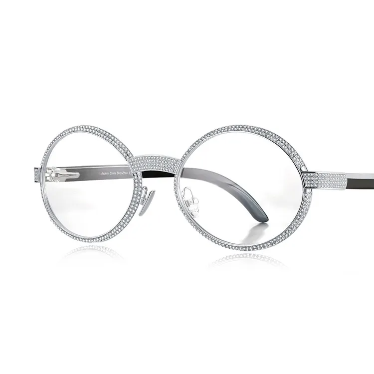 Оптовая продажа, серебряные инкрустированные очки из серебра 925 пробы с бриллиантами Moissan, очковые очки в натуральную черную оправу