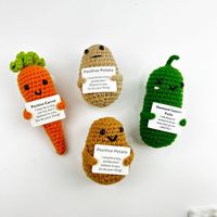 Porte-clés jouets au crochet faits main, poupées en fil, peluches mignonnes, cadeau pour enfants, motif Pomme de terre Positive, vente en gros