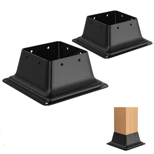 JH-Mech Bolt Down Post Base OEM Rust Proof Durable Standard Functional Outdoor Powder Coated Steel Post Anchor Bracket
