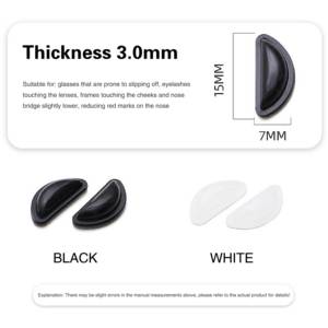 Almohadillas nasales antideslizantes en forma <span class=keywords><strong>de</strong></span> media luna <span class=keywords><strong>para</strong></span> <span class=keywords><strong>gafas</strong></span> <span class=keywords><strong>de</strong></span> sol, adhesivo <span class=keywords><strong>de</strong></span> silicona <span class=keywords><strong>para</strong></span> reducir la presión, piezas <span class=keywords><strong>para</strong></span> <span class=keywords><strong>gafas</strong></span> que aumentan la altura - Product Image 2