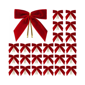 Moños de Terciopelo Hechos a Mano al por Mayor Evergreat, 3.5 Pulgadas, 100% Poliéster, 30 Colores, Adornos Ecológicos para Árboles de Navidad y Fiestas - Product Image 1