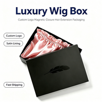Boîte cadeau rigide de luxe pour perruques, avec logo personnalisé, doublure en satin, étanche, haut de gamme, à fermeture magnétique/tiroir, pour produits capillaires et de beauté
