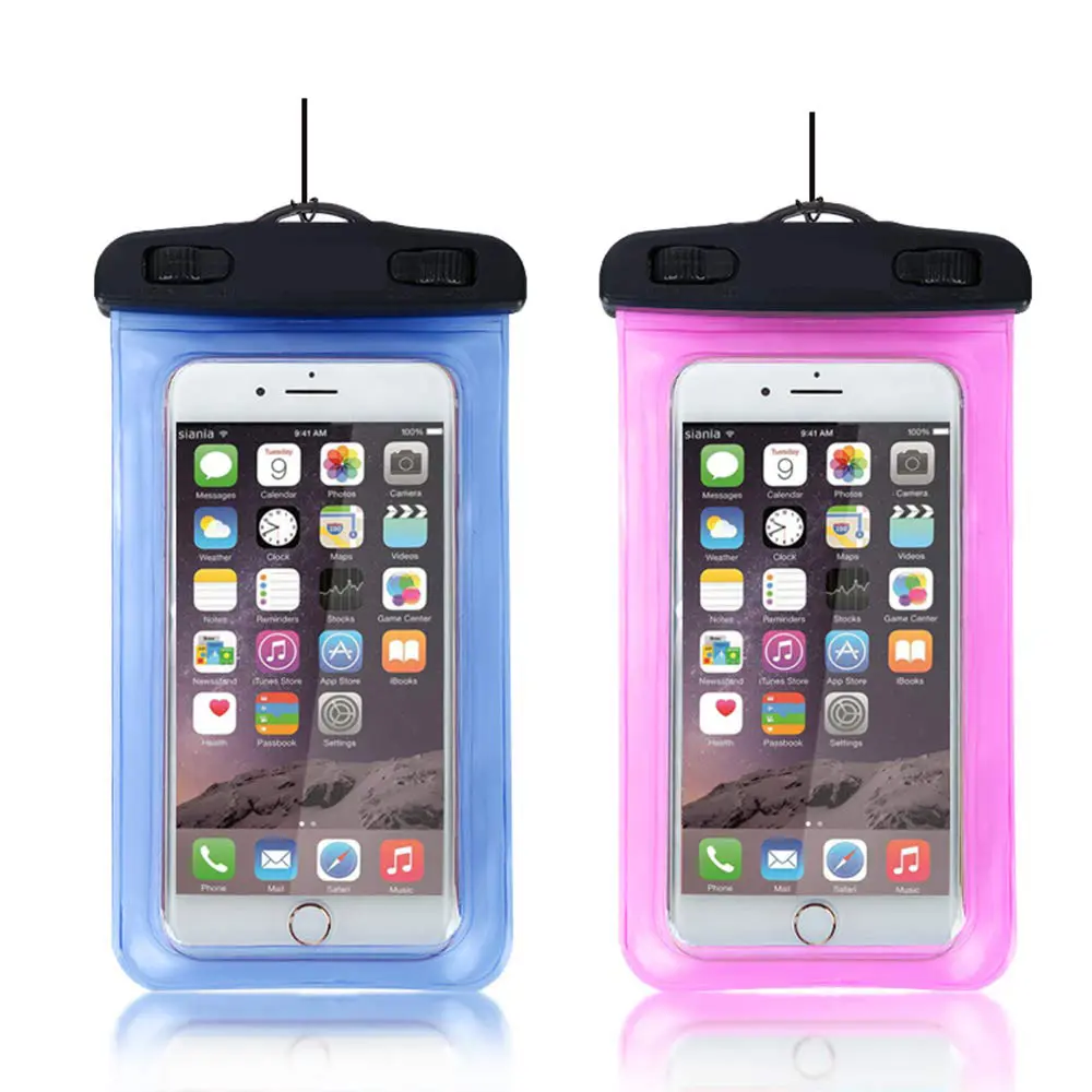 ถุงกันน้ำแห้งที่ดีที่สุดกระเป๋าโทรศัพท์ใต้น้ำกันน้ำกระเป๋าโทรศัพท์มือถือถุงโลโก้ที่กำหนดเองสี