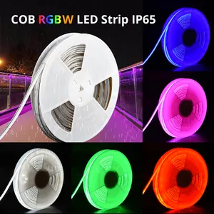 FCOB 5M 10mm 24V 12V RGBW LED RGBW עמיד למים IP67 IP20 תאורת RGB COB LED רצועת אור נוף רצועת אור לחוץ