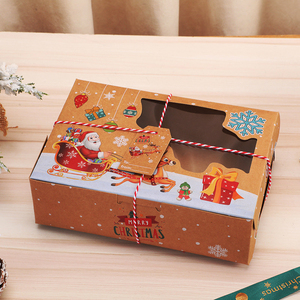 Caja plegable de <span class=keywords><strong>galletas</strong></span> de caramelo lindo animal tridimensional caja de papel Kraft caja de papel de grado alimenticio embalaje caja de regalo de ventana de PVC de Navidad - Product Image 2