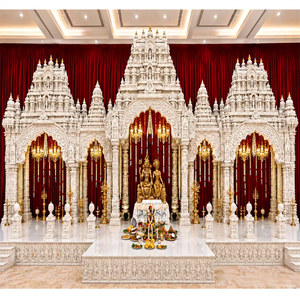 Elegante Decoración de Mandap con Temática Tirupathi para Bodas del Sur de la India, Mandap de Lujo con Temática Manavarai para Bodas Tamalesas - Product Image 1