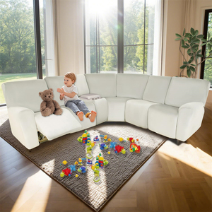 <span class=keywords><strong>Housse</strong></span> de canapé en velours extensible blanc imperméable de haute qualité, <span class=keywords><strong>prix</strong></span> de gros pour la décoration intérieure, incluse fauteuil inclinable - Product Image 6