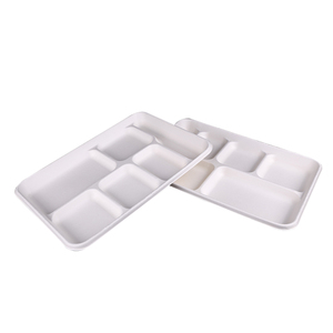 <span class=keywords><strong>Plateau</strong></span> alimentaire blanc à 5/6 compartiments, jetable, pour l'école, l'hôpital et la cafétéria, pour l'emballage des repas - Product Image 4