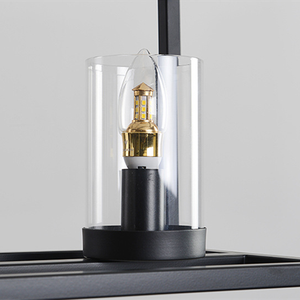 Cadre Rectangle Noir Moderne Grande Lampe Suspendue en Métal Forgé <span class=keywords><strong>Fer</strong></span> Éclairage Bureau Table à Manger Lumière chandelier lustres - Product Image 6