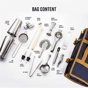 Sac de rangement multifonctionnel Kit de barman Outil 800ml + 550ml Boston Shaker, Jigger, Outils, Pierres à whisky - Product Image 3