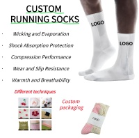 Chaussettes de course et de cyclisme personnalisées avec logo pour hommes, chaussettes de compression résistantes à l'usure, chaussettes de course au design personnalisé