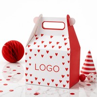 Caja de Embalaje para Pasteles de Cartón con Asa Troquelada, Impresa con Letras de Color Personalizado, Plegable, para Marca