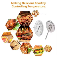 2026 SW Safe WHITE BBQ Grill LargeTurkey Needed Oven WHITE Dial Waterproof Pointer 304 STAINLESS STEEL BLACK MEAT Thermometer
