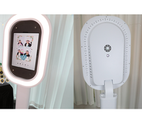 Cabine photo LED RGB compatible iPad et appareil photo avec ventilateur de refroidissement intégré, valise à roulettes, contrôle par application et impression instantanée