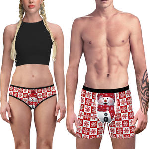 Intimo Natalizio 3D Traspirante con Stampe per Coppie, Mutandine per Ragazze e <span class=keywords><strong>Boxer</strong></span> per Uomini - Product Image 4