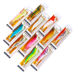 Atacado SJ026 12cm 20g 3.5 # Água salgada Luminosa Camarão Forma Iscas Squid Jig Iscas de pesca com pés macios - Product Image 6
