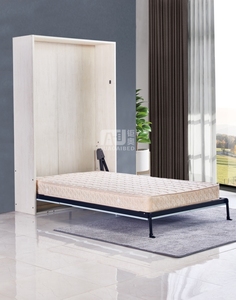 <span class=keywords><strong>Cama</strong></span> de Pared Abatible de Madera Horizontal <span class=keywords><strong>Cama</strong></span> Oculta Muebles de Dormitorio <span class=keywords><strong>Cama</strong></span> Murphy Queen o Individual Moderna con Almacenamiento - Product Image 4