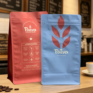 Custom Resealable Food Grade Coffee Bean Packaging Bag Flat Bottom <b>Pouch</b> With Valve And Zipper - Product Image 2