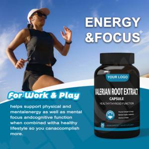 Suplemento <span class=keywords><strong>para</strong></span> <span class=keywords><strong>Dormir</strong></span> OEM Vegano, Cápsulas de Extracto de Valeriana de 500 mg, Cápsulas de Raíz de Valeriana - Product Image 2