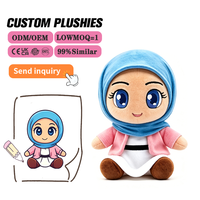 Fabricant de peluches personnalisées, poupée en peluche rose avec hijab, peluche personnalisée, rembourrage en coton PP, promotion et personnalisation de marque