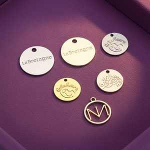 Personalizzabile piccola etichetta di metallo rotonda placcato acqua di mare usato Logo Charms per gli indumenti borse disegno scarpe di dimensioni personalizzate - Product Image 1