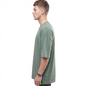 Camiseta de Manga Corta Verde para Hombre, Corte Regular, Cuello Redondo, Informal, 100% Algodón Jersey, Color Sólido, Logotipo Frontal, Tejido Liso - Product Image 3