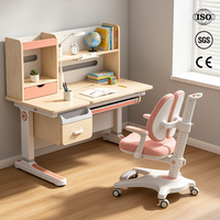 Bureau d'étude ergonomique moderne professionnel pour enfants avec étagère de rangement, réglable en hauteur, en métal et bois, pour chambre, maison, école
