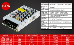 12V 30A WAB-350-12 chuyển mạch cung cấp điện 350W AC để DC 110V/220V với CE ROHS được phê duyệt cung cấp điện