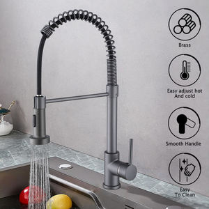 Leelongs 360 <span class=keywords><strong>Robinet</strong></span> Pivotant avec Pulvérisateur à Ressort Pistolet à Eau Chaude-Froide en Métal Acier Inoxydable Mitigeur <span class=keywords><strong>de</strong></span> Cuisine - Product Image 3