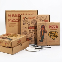 Caja de Pizza de Cartón Corrugado Reciclable y Ecológica con Logotipo Personalizado Impreso al por Mayor, con Lámina Dorada