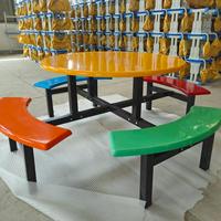 Ensemble de salle à manger moderne en fer avec banc intégré, mobilier de restaurant durable et imperméable pour les écoles