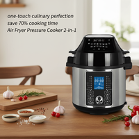 Vente en gros usine : Friteuse à air électrique intelligente et autocuiseur 2-en-1, en acier inoxydable, avec écran LCD, modèle allemand, 6L, best-seller
