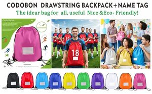 Drawstring Daily Leisure <b>Bag</b> Unisex Large Capacity Waterproof Polyester Gym <b>Bag</b> With Front Pocket Multiple Colors Available - Product Image 3
