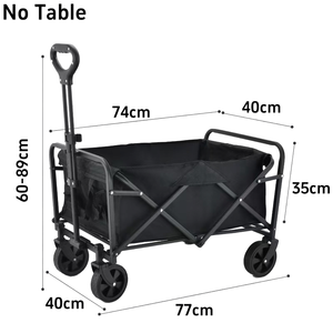 Chariot de camping réglable avec ouverture arrière, fonctionnalité push-pull, cadre métallique pliable, mobilier d'extérieur pour enfants - Product Image 2