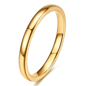 Tungsten Steel 18K Gold <b>Couple</b> <b>Rings</b> 2 4 6 8MM Plain Wedding Band Unisex Jewelry - Product Image 5