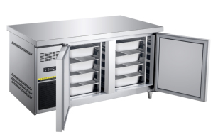 Nuelead NE-971 Nevera Congeladora Bajo Encimera con Puertas Dobles Antivaho, Pantalla Digital, Mesa de Preparación, Ruedas, 290L - Product Image 5