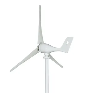 Pabrik Cina kincir angin turbin Horizontal, 100w 200w 300w 400w 3 fase 12v 24v 48v dengan pengontrol Mppt untuk rumah