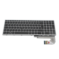 Nouveau clavier rétroéclairé avec pointeur pour ordinateur portable HP EliteBook 850 G5 755 G5 850 G6, cadre argenté, disposition française (FR)
