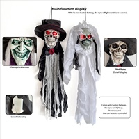 Cabeza de Fantasma Colgante Animada de Halloween: Esqueleto, Zombi, Bruja, Vampiro, Monja - Accesorio de Terror Luminoso Activado