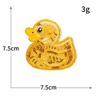 Aplikasi Bebek Mengkilap Lucu, Lencana Bordir Berkilau, Patch Bebek Berpayet untuk Topi, Jaket, Ransel, Pakaian, Dekorasi DIY