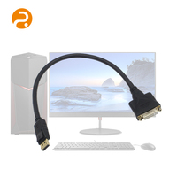 Personalizado de alta calidad negro 0,4 M Nylon trenzado DP 20P macho a DVI 24 + 5P hembra Cables de audio con alta velocidad de transferencia