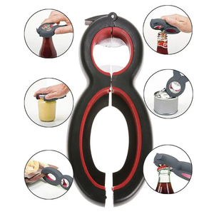 Abrelatas multifuncional 6 en 1, abridor de botellas de plástico multifuncional, utensilio de cocina, color aleatorio - Product Image 1