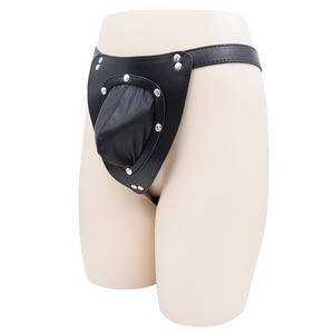 Ropa Interior de Castidad de Cuero para Hombre, Negra, Desmontable, Juguete SM de Bondage con Diseño de Nido de Pájaro, Estimulación para Adultos, Dominación Apasionada - Product Image 5