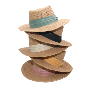 Haute qualité en gros large bord rond chapeau canotier mode <span class=keywords><strong>Capeline</strong></span> chapeau de paille pour femmes dames plage soleil chapeau été - Product Image 1