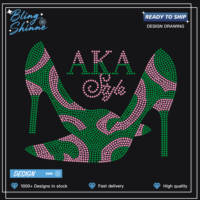 Desain Transfer Rhinestone Kustom untuk Sorority, Cepat Kirim, Hot Fix, Tempel Setrika