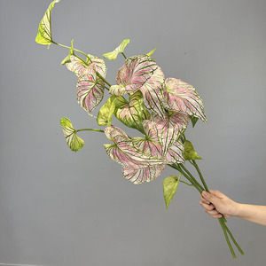 AR-523 zuoyi vải lụa 75cm nhân tạo 3D khoai môn lá cây tía tô lá cây anthurium lá cho kỹ thuật - Product Image 4