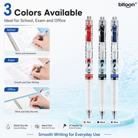 Stylo gel noir en plastique de 0,5 mm, rétractable, avec grip antidérapant, vente en gros, fournitures scolaires pour étudiants