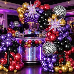 Kit <span class=keywords><strong>de</strong></span> Arco <span class=keywords><strong>de</strong></span> Globos <span class=keywords><strong>de</strong></span> Discoteca Personalizado, Globos <span class=keywords><strong>de</strong></span> Látex con Bola <span class=keywords><strong>de</strong></span> Discoteca y Globos <span class=keywords><strong>de</strong></span> Aluminio con Notas Musicales para Decoración <span class=keywords><strong>de</strong></span> Fiestas Retro <span class=keywords><strong>de</strong></span> <span class=keywords><strong>los</strong></span> 80s y 90s - Product Image 1
